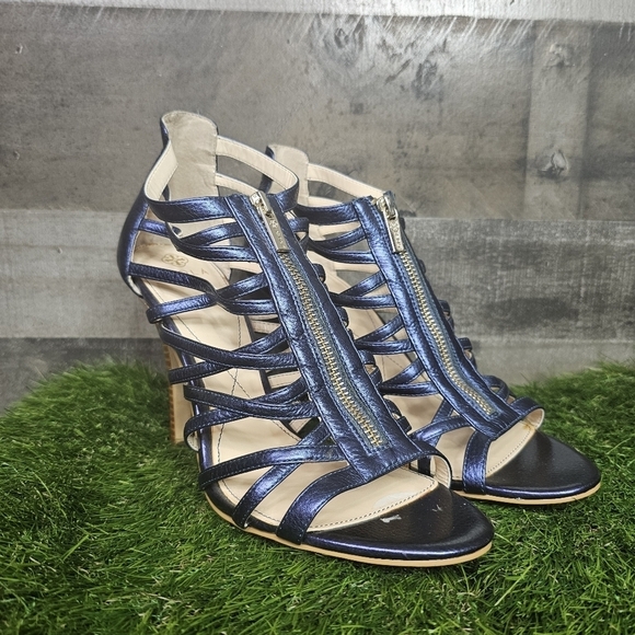 Isola Strappy Blue High Heel Sandals - Picture 2 of 10